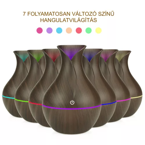 BipiLine Aromaterápiás Diffúzor - M - Tulipán - Színváltós - Sötétbarna - 130ml