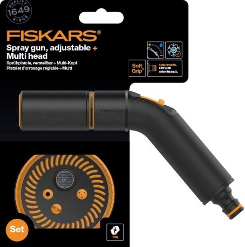 Fiskars Comfort Locsolópisztoly, Állítható Öntözőfej + Öntözőfej, Multi