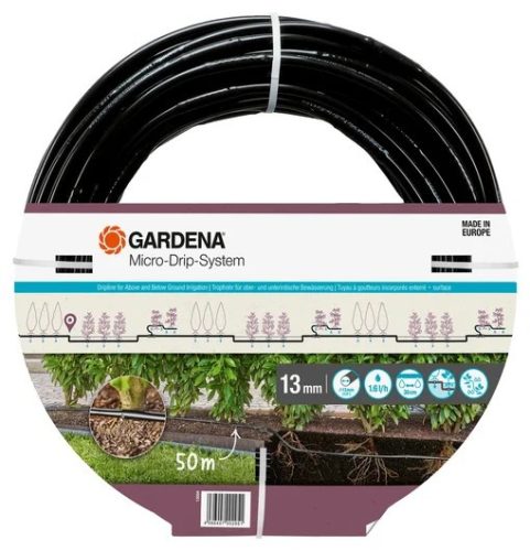 Gardena MD csepegtető cső növénysorokhoz, 
süllyeszthető 13 mm / 50 m