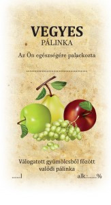 Matrica vegyes pálinka 1 db  (50 db/cs)