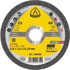 Klingspor A 346 EX vágókorong 125x1,6x22,23mm egyenes