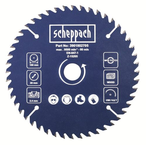 Scheppach Fűrészlap 160/20mm, 48f Divar 55 / Pl 55-Höz