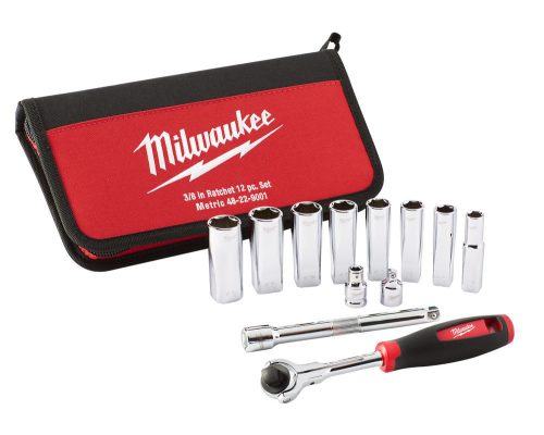 Milwaukee 3/8˝ racsnis dugókulcs készlet 1 db