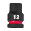 Milwaukee 1/2' Dugókulcsbetét hatlapú, gépi, rövid 12 mm - 1 db