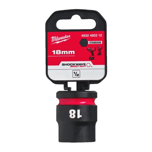 Milwaukee 1/2' Dugókulcsbetét hatlapú, gépi, rövid 18 mm - 1 db