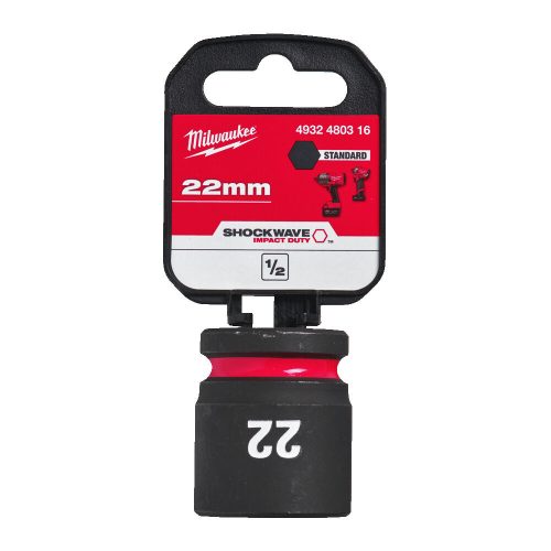 Milwaukee 1/2' Dugókulcsbetét hatlapú, gépi, rövid 22 mm - 1 db