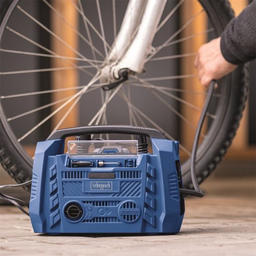 Scheppach Air Force 6-akkus hibrid kompresszor-IXES 20V,12V,230V(akkués töltő né