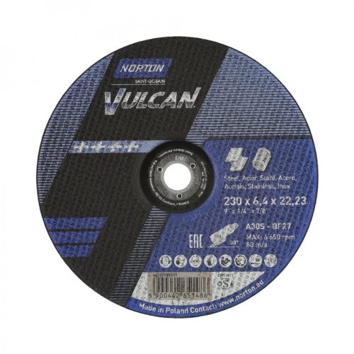 Vulcan fém 230x6,4x22,23 A30S-BF27 tisztító