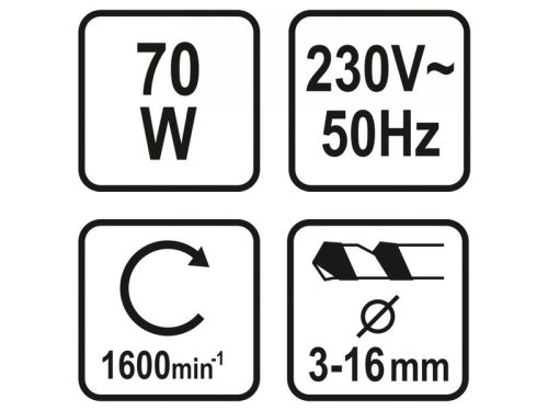 Fúróélező 3-16mm 70W