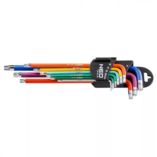 Neo Imbuszkulcs klt. TORX 9részes T10-T50 színes