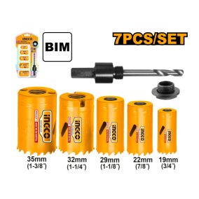 INGCO Bimetal Körkivágó készlet 7 részes 19-35 mm