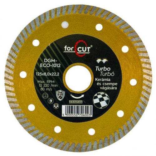 Flexmann For Cut gyémánttárcsa DGM-ECO 125x1,2x8x22,2 arany színű gránit,márvány