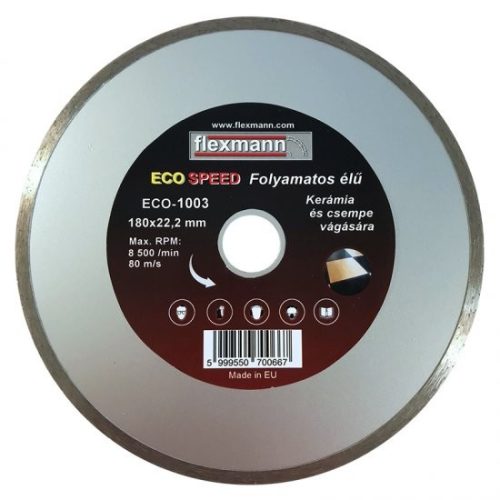 Flexmann For Cut gyémánttárcsa ECO 180x2,2x5x22,2mm folyamatos élű,kerámia csemp