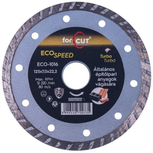 Flexmann For Cut gyémánttárcsa ECO 125x2.6x7x22.2mm turbo univerzális