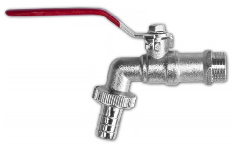 Kerti csap nikkelezett sárgaréz 1/2 col, golyós, bekötés 3/4 col, 1/2 col