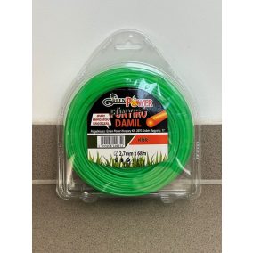 Műanyag vágószál 2,7mmx68m kör, műanyag tekercs 0,5 kg