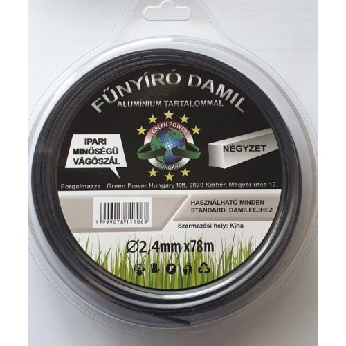 MŰANYAG VÁGÓSZÁL ALU 1LB NÉGYSZÖG 2,4MM 78 MÉTER