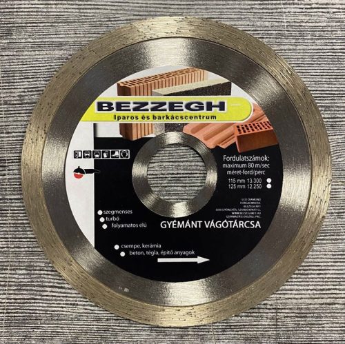 Gyémánt Vágókorong Bezzegh 115x22,2x7 Csempe