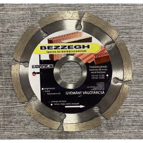 Gyémánt Vágókorong Bezzegh 115x22,2x7 Univerzális