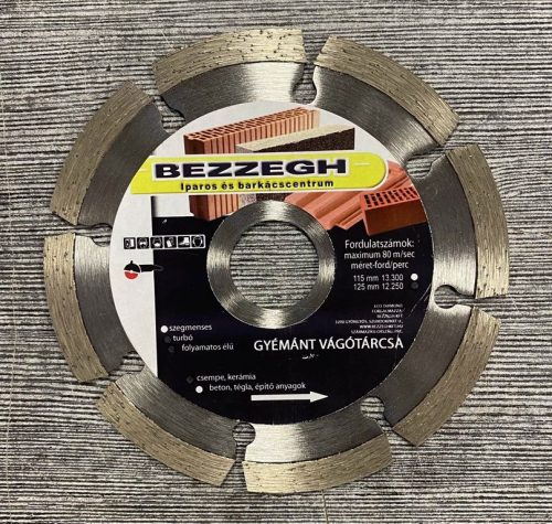 Gyémánt Vágókorong Bezzegh 115x22,2x7 Univerzális