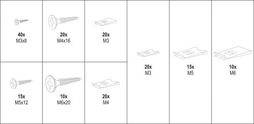 YATO Karosszérria csavar és alátét készlet 170 db