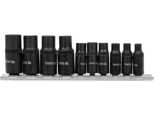 YATO Menetfúró dugókulcs adapter készlet 10 részes 1/4,3/8