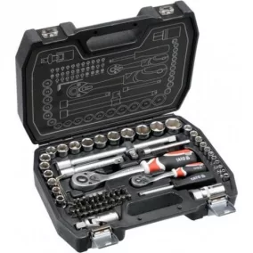   YATO Dugókulcs klt. 72 részes 1/2 col: 10-24 mm, 1/4 col: 4-13 mm CrV ~