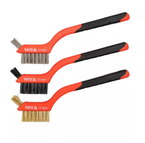 Yato Drótkefe Klt. 3 Részes 180 mm Műanyag Nyéllel