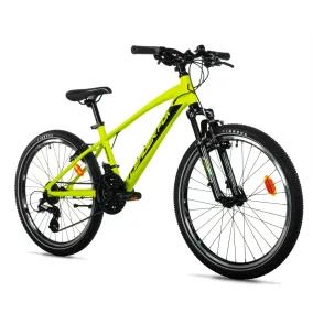   Leader Fox SPIDER gyermek kerékpár fiús, 2026 24"/14", sárga-zöld