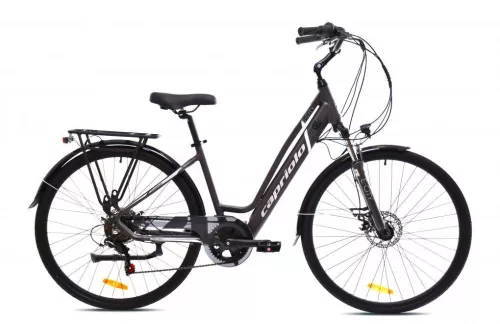 Elektromos kerékpár Capriolo E-City Lady 28 EBIKE ezüstszürke