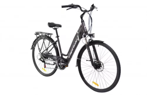 Elektromos kerékpár Capriolo E-City Lady 28 EBIKE ezüstszürke