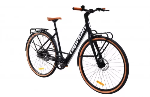 Elektromos kerékpár Capriolo E-CITY BELT DRIVE 28" fekete - szürke