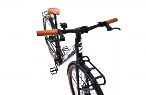 Elektromos kerékpár Capriolo E-CITY BELT DRIVE 28" fekete - szürke