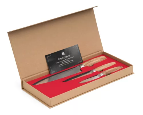G21 Gourmet Damaszkuszi small box 3 db-os késkészlet, zebrawood markolattal
