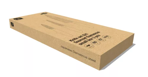 G21 Gourmet Damaszkuszi small box 3 db-os késkészlet, zebrawood markolattal
