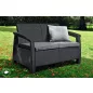   Keter Corfu kerti bútor love seat kétszemélyes kanapé, grafitszürke