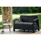   Keter Corfu kerti bútor love seat kétszemélyes kanapé, grafitszürke
