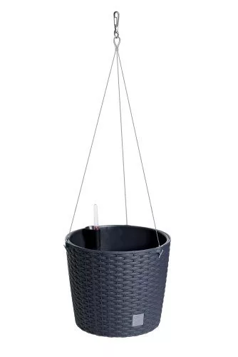 Virágcserép Prosperplast RATO ROUND W 25,6 cm felfüggeszthető, antracit színben