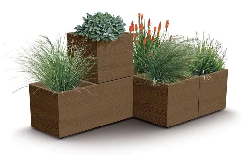 Virágcserép Prosperplast MADERA SQUARE  28,8 cm natur