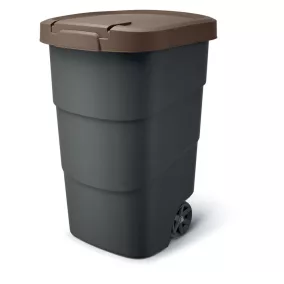  Prosperplast Wheeler 90 l szemetes kuka antracit barna fedéllel