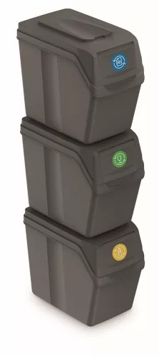 Prosperplast SORTIBOX 3 x 20 l hulladékgyűjtő  3 x 20 l szürke kő