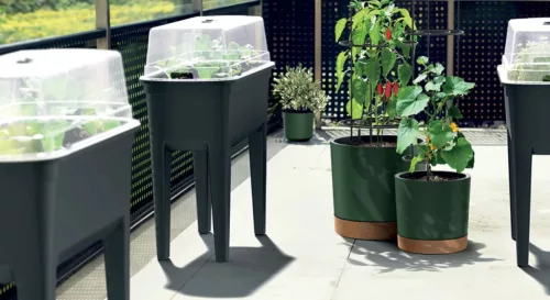 Virágcserép Prosperplast HOME GROWER paradicsom termesztéséhez 14,5 l antracit színben
