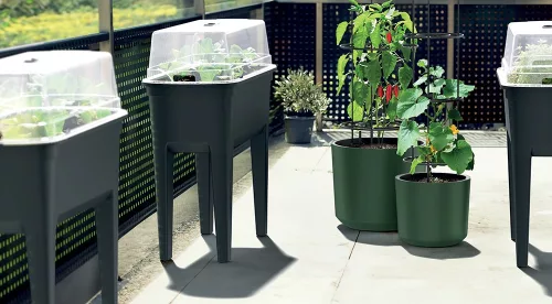 Virágcserép Prosperplast HOME GROWER paradicsom termesztésére,  35 l sötétzöld