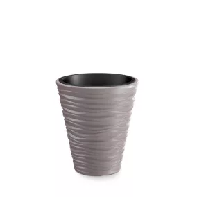 Prosperplast SAND virágcserép betéttel, 34,5 cm, mocca