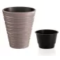 Prosperplast SAND virágcserép betéttel, 34,5 cm, mocca