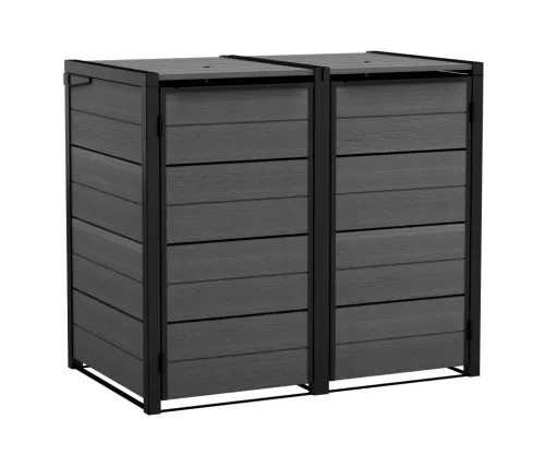 Kerti tároló Keter Hide Away 2x 120 l-es kukákhoz, szürke
