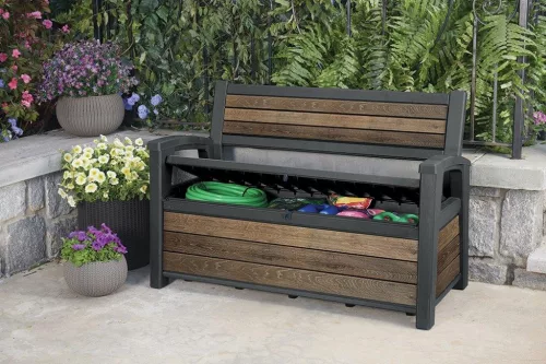 Kerti pad Keter Deco Garden Bench Walnut