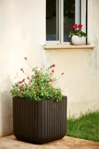 Keter Cube Planter S virágláda whiskey barna