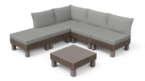 Keter Elements 5 személyes moduláris kerti bútor szett walnut