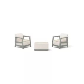  Keter Scandi kerti bútor szett 2 fotel + tárolóasztal bézs és szürke